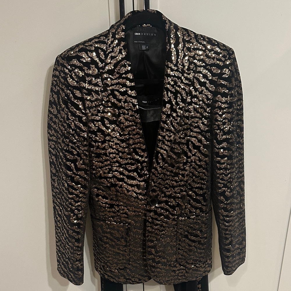 Sequin Animal Print Blazer ASOS Design